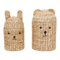 Natūralios spalvos iš jūržolės vaikiški krepšiai 2 vnt. ø 28,5x49,5 cm Bear & Rabbit – OYOY Mini