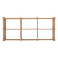 Natūralios spalvos iš ąžuolo masyvo kelių aukštų sieninė lentyna 37 cm Grid – OYOY Living Design