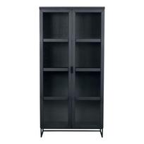 Juoda vitrina iš ąžuolo medienos 95x195 cm Everett - Rowico