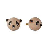 Sieninis natūralios spalvos iš buko masyvo kablys Panda – OYOY Mini