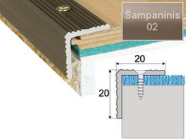 Profilis Effector A35 laiptams | šampaninis 180 cm 20x20 mm