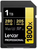 Lexar SDXC Pro 1800x U3 UHS-II R280/W210 (V60) 1TB