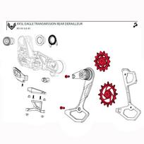 SRAM XX SL Eagle AXS T-Type / 12 pavarų / galinio perjungėjo skriemuliai