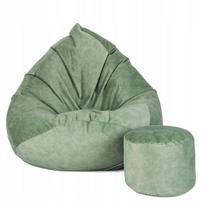 Sėdmaišis su pufu Mega Premium Terra Velour XL, žalias