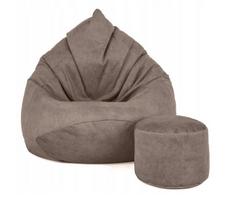 Sėdmaišis su pufu Mega Premium Terra Velour XXL, rudas