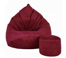 Sėdmaišis su pufu Mega Premium Terra Velour XL, raudonas
