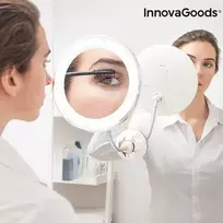 „InnovaGoods“ kosmetinis veidrodis – didinantis LED veidrodis su lanksčiu laikikliu ir siurbtuku