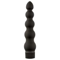 Doc Johnson - Black Magic 7 - standus analinis vibratorius su 5 karoliukais (juodas)