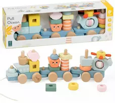 CLASSIC WORLD medinė Montessori traukinuko dėlionė Vandenyno pasaulis
