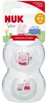 NUK 175333 čiulptukas 0-6m silikoninis PEPPA 2 vnt