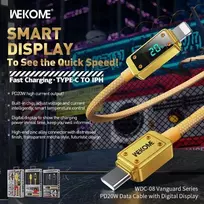 „WEKOME WDC-08 Vanguard“ serijos USB-C į žaibiškai greitą įkrovimą PD 20W 1m jungiamasis laidas, tamsinantis