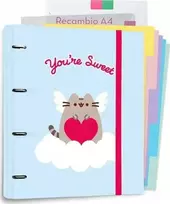 Pusheen - Purrfect Love collection A4 binder with cards (4 rings, elastic band)