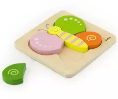 Viga Toys VIGA Pirmoji medinė dėlionė kūdikiui Drugelis