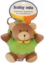 BABY MIX TK/P/1034-0700 Muzikinė dėžutė meškiukas žalioje striukėje 46552