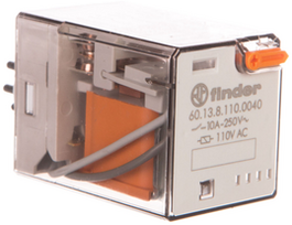 Finder 3P 10A 110V AC pramoninės relės bandymo mygtuko aliarmo indikatorius (60.13.8.110.0040)