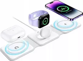 Įkroviklis Vega Įkroviklis MAGSAFE BEZPRZEWODOWA WIELOFUNKCYJNA 3w1 TELEFONAS Ausinės Laikrodis>