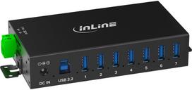 InLine InLine Industrial USB Hub 3.2 Gen 1 – 7 Ports – Aluminum Case – DIN Rail Mount – 5Gbps – Model 33456B – Black | 4043718345014 | 4043718345014
