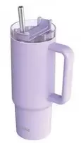 „Quokka Stream“ – nerūdijančio plieno termo puodelis 950 ml su šiaudeliu (violetinis)