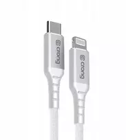 „Crong Armor Link“ – USB-C į „Lightning“ greito įkrovimo MFi laidas, 150 cm, baltos spalvos