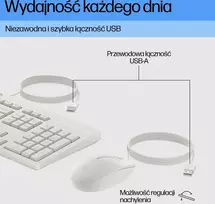Klaviatūra ir pelė HP 225 Rinkinys Klaviatūra su pele 100% full size USB QWERTZ niemiecki Cashmere Baltas