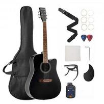 Vevor 41 cm akustinė gitara su dėklu juoda