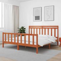 Lova Lovos rėmas 2 pcs Vaško ruda 205,5 x 185,5 x 100 cm