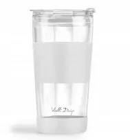 Vialli Design Terminis stiklinis puodelis su šiaudeliu 600 ml baltas Fuori 30404