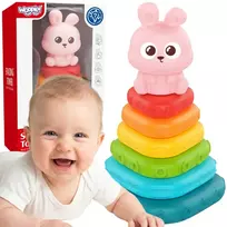 WOOPIE BABY Sensorinė piramidė Kiškio rūšiavimo bokštelis 6m+