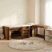 Lova Vaikų Aukštas Lovos Rėmas su Rašomuoju Stalu 2 vnt.
