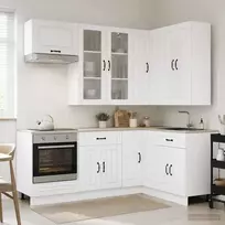 Virtuvės vienetas KALMAR 8 vnt. Itin blizgi balta