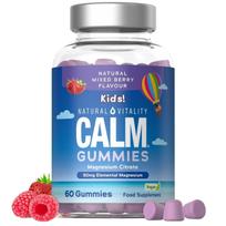 „Natural Vitality Calm Kids“ magnio, aviečių ir braškių skonio – 60 guminukų