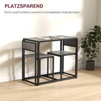 Baro stalo komplektas 90x47x76 cm Pilkas metalas