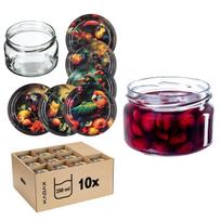 KADAX Konservavimo stiklainiai Denia 250ml 10vnt 82mm + dangtelis "Paukščiai"