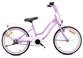 20 colių mergaitės vaikiškas dviratis 5–8 metų, „Heart Bike“, violetinis, su bagažine, atrama ir skambučiu