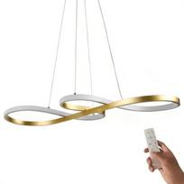 LED pakabinamas šviestuvas 70x40cm auksinis, su pulteliu, reguliuojama spalva ir ryškumas, modernus Glamour