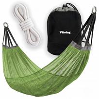 Dvivietis turistinis sodo hamakas 210x140 cm – žalias