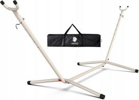Tvirtas metalinis stovas hamakui, 200 kg, su transportavimo krepšiu, baltas