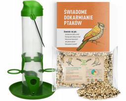 Lesykla paukščiams žiemai – grūdų tūbelė + 1kg lesalo + patarimų knygelė