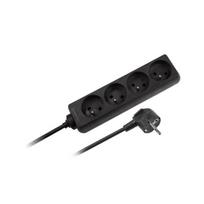 Maitinimo prailginimo laidas Rebel juodas 4 lizdai be jungiklio, ilgis 3m (3x1.5mm)