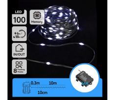 Aigostar - LED Lauko Kalėdinė girlianda 100xLED/8 funkcijos 10,3m IP44 šalta balta