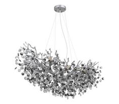 Globo 64138H3S - Pakabinama liustra QUEENA 10xE14/40W/230V sidabrinė
