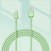 KEYSION 8mm USB Cable 3A Fast Charging Type-C Cable for Samsung S23 S22 Liquid Silicone Charger Data Charge USB C Phone Cable for Xiaomi Redmi Huawei 1m žalia