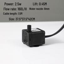 Mini panardinamasis vandens siurblys akvariumams, alpinariumams ir kraštovaizdžio dizainui, 220V 2.5W [Yang Cheng 0.45m]