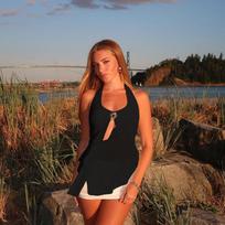 Absorbent Halter Tie Back Pure Mesh Patchwork with Metal Accent Tank Top Halter Y2K Vest L juoda