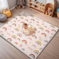 Foldable Baby Play Mat, PIGLOG 50x50 Playpen Mat, Safe Foam Playmat for Tummy Time, Waterproof Playmats for Babies and Toddlers 127x127x1 CM