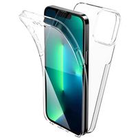 360 viso korpuso dėklas, skirtas iPhone 15 14 Pro Max 13 12 Pro 11 XS, dvipusis silikoninis TPU permatomas dangtelis, minkštas telefono dėklas Fundas For iPhone X blue