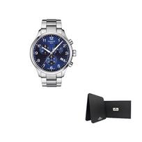 TISSOT Soko Collection Quartz Movement Men's Watches Watch 45mm Blue Dial Stainless Steel Watchband T116.617.11.047.01- Blue Gift Box Set