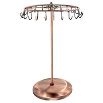 M-Modern-13.3 Inch Black Metal Rotating Jewelry Stand Organizer For Necklaces And Bracelets varis