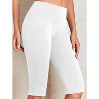 High-waisted Tummy-tucking Slimming Bum-lifting Yoga Leggings for Women – Shaping Cropped Cycling Shorts S balta