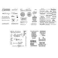 Clear Silicone Stamp with German Sayings and Flower Pattern for Card Making Journal Photo Album Scrapbooking Stamp 1